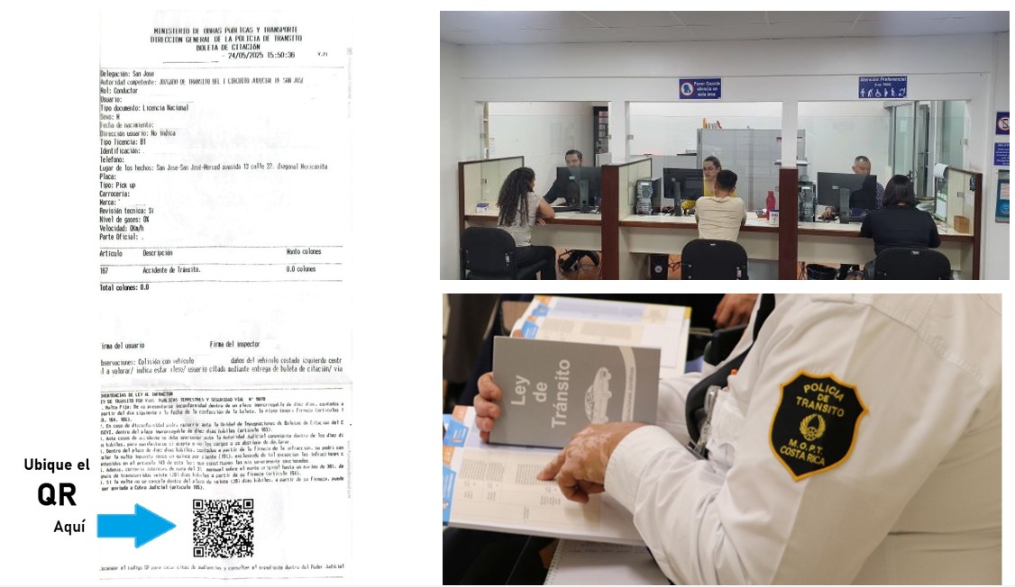 Código QR en boleta de tránsito facilita agenda de cita para toma de declaraciones